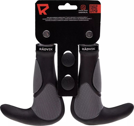 Chwyty rowerowe Radvik 2Grip czarno-szare 2 sztuki
