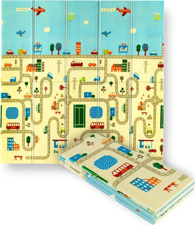 Mata dziecięca składana Nils Fun City rozmiar 195 x 180 cm