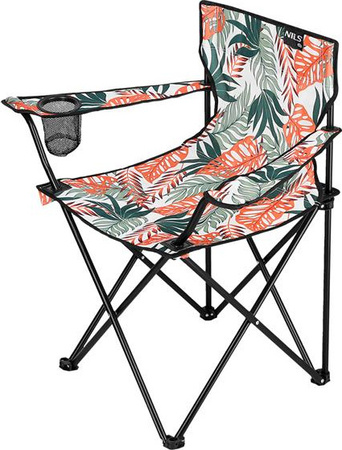 Krzesło fotel turystyczne składane Nils camp NC1625 liście 80x80x47cm
