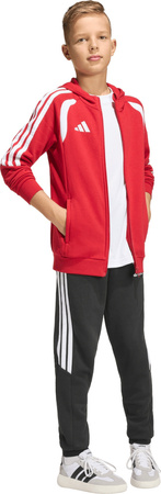 Bluza dla dzieci adidas Tiro 26 League Sweat Full Zip Hoodie czerwona KF9101