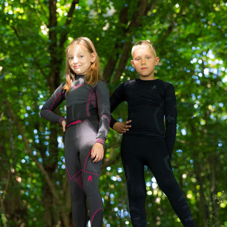 Bielizna termoaktywna dla dziewczynek Alpinus Tactical Mora Set grafitowo-różowa SI8937 - SI8939