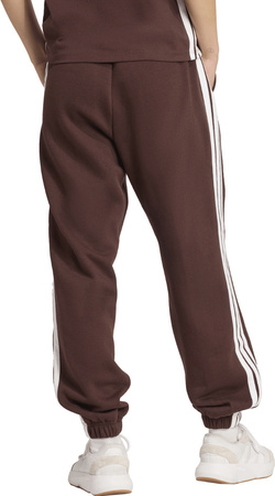 Spodnie damskie adidas Essentials 3-Stripes Fleece Loose-Fit brązowe JY3069