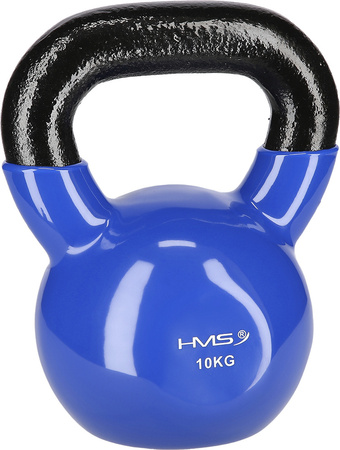 Kettlebell odważnik treningowy żeliwny pokryty winylem HMS KNV10 niebieski 10 kg