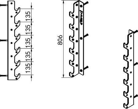 STR46 WIESZAK UCHWYT PRZYŚCIENNY NA GRYFY OLIMPIJSKIE COMMERCIAL HMS