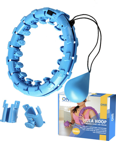 Hula hop z wypustkami i obciążnikiem One Fitness oha01 niebieskie