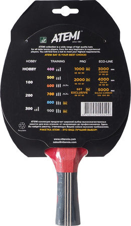 Rakietka do tenisa stołowego ping ponga New Atemi 900 concave