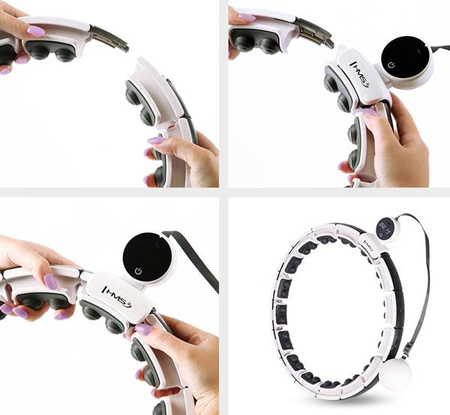 Hula hop white z magnesami i obciążnikiem licznik HMS hhm16