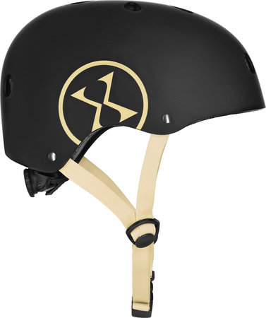 Dziecięcy kask rowerowy na rolki hulajnogę regulowany Nils Extreme MTW001-1 czarno-beżowy r XS (48-52cm)