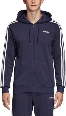 Bluza męska adidas Essentials 3 Stripes FZ FT granatowa DU0471