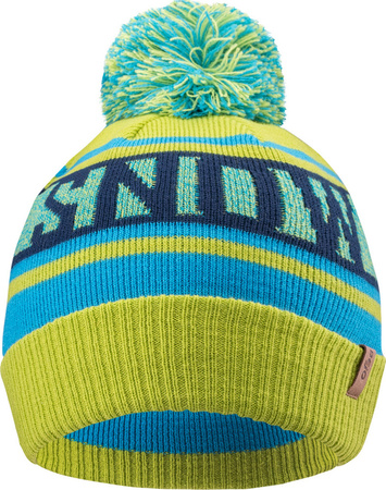 Dziecięca czapka zimowa Bejo Barro Jrb ocieplana limonkowo-niebieska