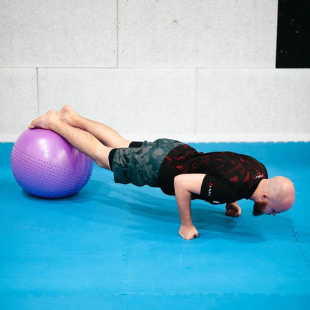 Piłka gimnastyczna masujaca fitness HMS yb03n 55cm fioletowa