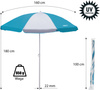 Parasol plażowy 180 cm Nils nc7813 turkusowy