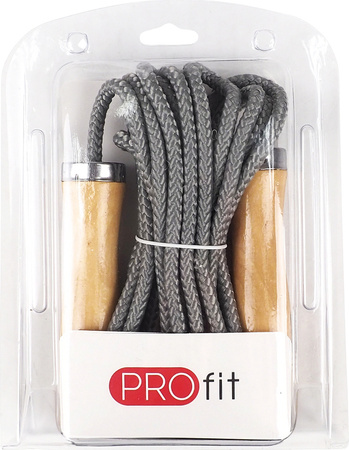 Skakanka sznurkowa z drewnianymi uchwytami Profit School 5 m