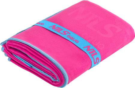 Ręcznik z mikrofibry szybkoschnący Nils Aqua NAR11 różowy 70x140 cm