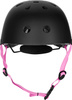 Dziecięcy kask rowerowy na rolki hulajnogę regulowany Nils Extreme MTW001-1 czarno-różowy r S (52-58cm)