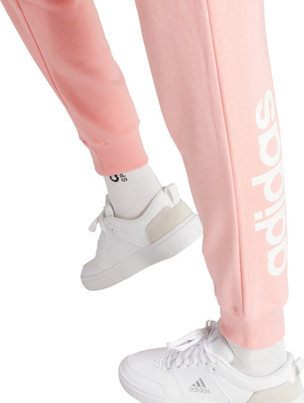 Spodnie damskie adidas Linear French Terry Cuffed jasnoróżowe IY9200