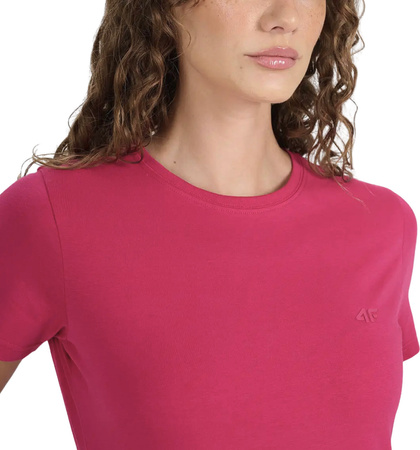Koszulka damska 4F F2439 ciemny róż 4FWAW25TTSHF2439 53S