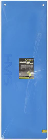 Mata do ćwiczeń fitness klubowa z otworami HMS Premium MFK03 180x60x1,5 cm niebiesko-czarna