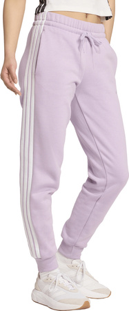Spodnie damskie adidas Essentials 3-Stripes Fleece Slim różowe JY3097