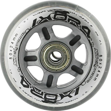 Zestaw kółka Nils Extreme PU 80 x 24 mm 82A Przezroczyste 4 sztuki ABEC-7 8 sztuk