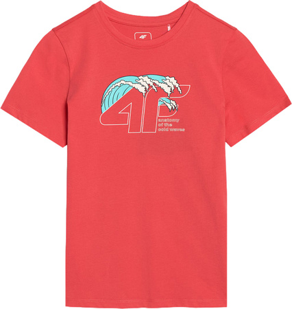 Koszulka dla chłopca 4F M1917 koralowa 4FJWSS25TTSHM1917 63S