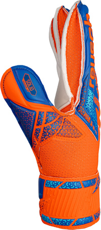 Rękawice bramkarskie Reusch Attrakt Solid Finger Support Junior niebiesko-pomarańczowe 5472510 2290