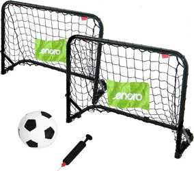 Bramki do piłki nożnej Enero metalowe 2 szt. z siatką, piłką i pompką 60x45x24 cm 1053233