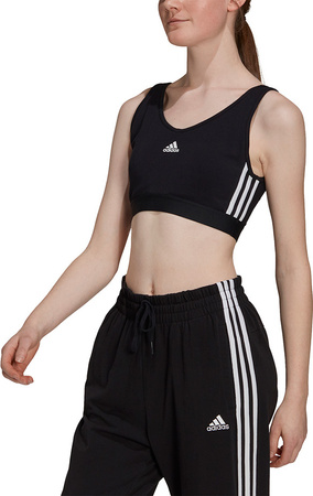 Stanik sportowy damski adidas Essentials 3-Stripes czarny GS1343