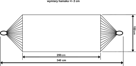 Hamak ogrodowy 2 osobowy xxl 250x150cm niebieski