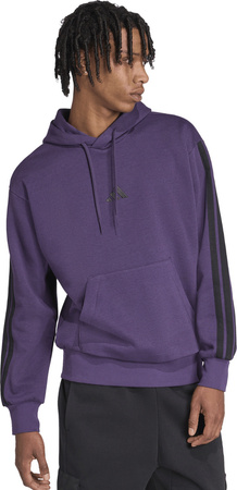 Bluza męska adidas Essentials 3-Stripes Fleece fioletowa JX0740