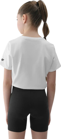 Zestaw dzięciecy komplet sportowy koszulka spodenki worek plecak do szkoły na WF 4F F082 głęboka czerń 4FJWAW25TAPSF082 20S