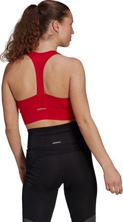 Stanik sportowy damski adidas Farm All-Over-Print Bra Top Aeroready czerwony GM7144