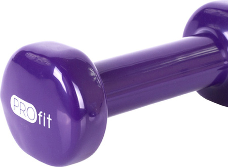 Hantle hantelki winylowe ciężarki do ćwiczeń Profit fioletowe 2x0,75 kg
