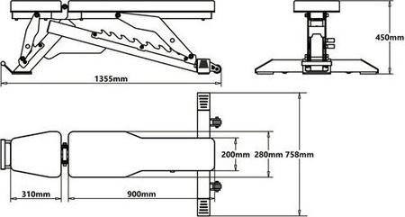 Ławka treningowa, regulowana składana wielofunkcyjna HMS