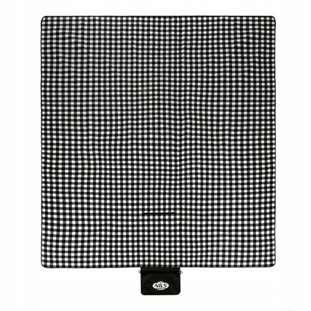 Koc piknikowy Nils Camp NC2310 biało-czarny 300x200 cm PE ALU