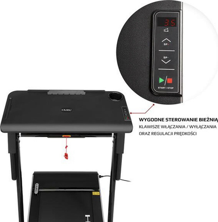 Bieżnia elektryczna z biurkiem Hms LOOP12 Multi Czarna