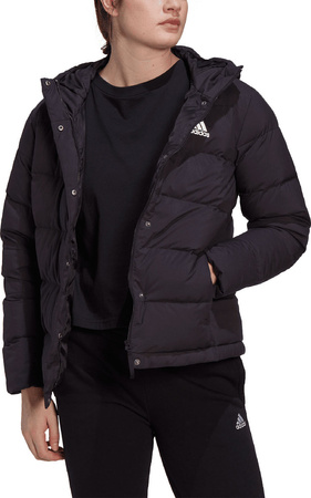 Kurtka damska adidas Helionic Hooded Down czarna HG8747