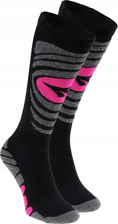 Skarpety narciarskie Hi-Tec Galache dzięciece czarno-różowe 36-38