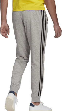 Spodnie męskie adidas Essentials Tapered Cuff 3 Stripes szare GK8889