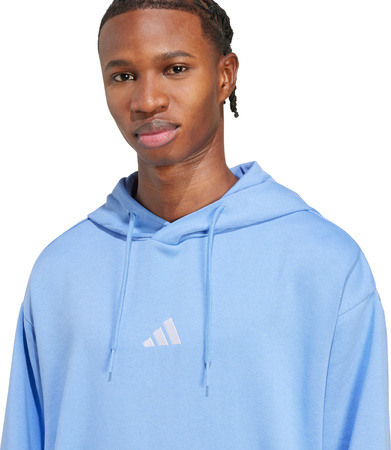 Bluza męska adidas Essentials Feelcozy Fleece Hoodie jasnoniebieska JX3312