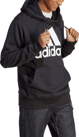 Bluza męska adidas Essentials French Terry Big Logo Hoodie czarna IC9363