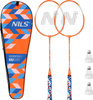NRZ2051 ALUMINIUM / ZESTAW DO BADMINTONA 2 RAKIETY + 3 LOTKI + POKROWIEC NILS