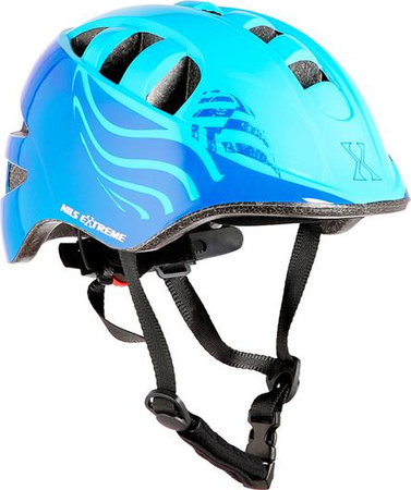 Kask dziecięcy rowerowy na rolki deskorolkę Nils Extreme MTW08 niebieski rozmiar XS 48-55cm