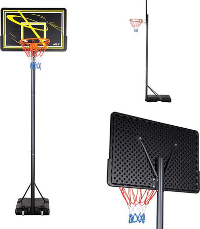 Kosz do koszykówki regulowany wolnostojący Nils ZDK319E czarny