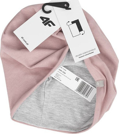 Czapka dla dziewczynki 4F różowo-szara 4FJSS23ACAPF120 56S