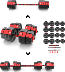 Sztanga gryf z obciążeniem sztangielki / hantle kompozyt SGC40 40 kg HMS