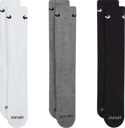 Skarpety Nike Everyday Plus Cushioned 3 pary białe, szare, czarne SX6888 964