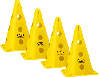 Zestaw pachołków treningowych z otworami SMJ 30 cm żółte 4 szt.