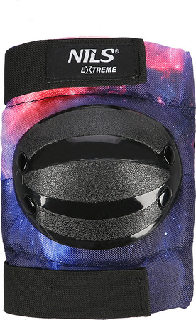 Zestaw ochraniaczy na kolana łokcie nadgarstki dla młodzieży na rolki deskorolkę hulajnogę Nils Extreme H734 czarne rozmiar L