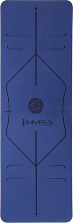 Mata do ćwiczeń jogi yogi fitness korkowa TPE HMS YM10 niebieska